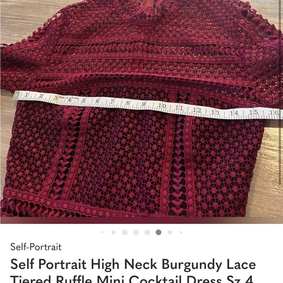 Self Portrait Pretty Burgundy Lace Dress - Picture 10 of 16
